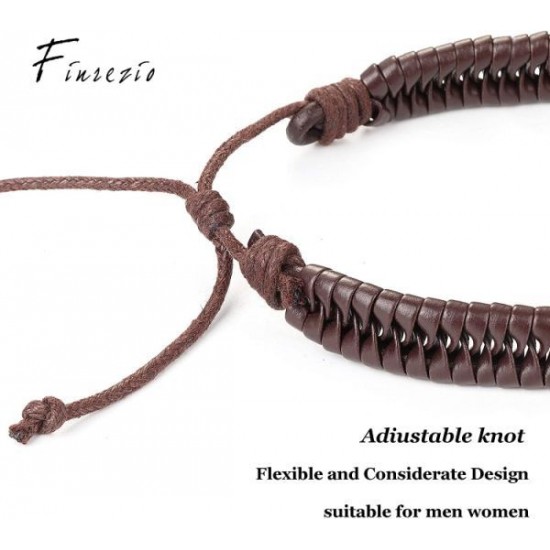 15pcs Braided Leather Bracelet For Men Women Cuff Wrap Bracelet Ethnic Tribal Bracelets Adjustable And Brown 15pcs Braided Leather Bracelet For Men Women Cuff Wrap Bracelet Ethnic Tribal Bracelets Adjustable And Brown